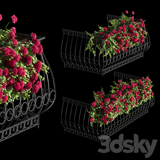 Plant geranium for the facade 3DSMax File - thumbnail 1