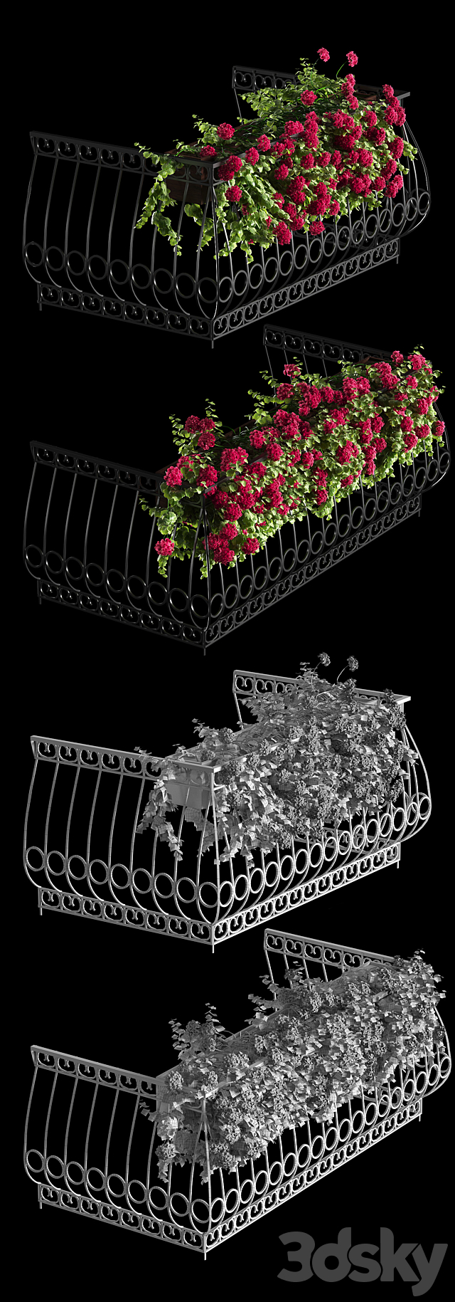 Plant geranium for the facade 3DSMax File - thumbnail 2