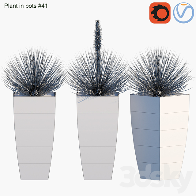 Plant in pots # 41: Agave 3DS Max Model - thumbnail 3