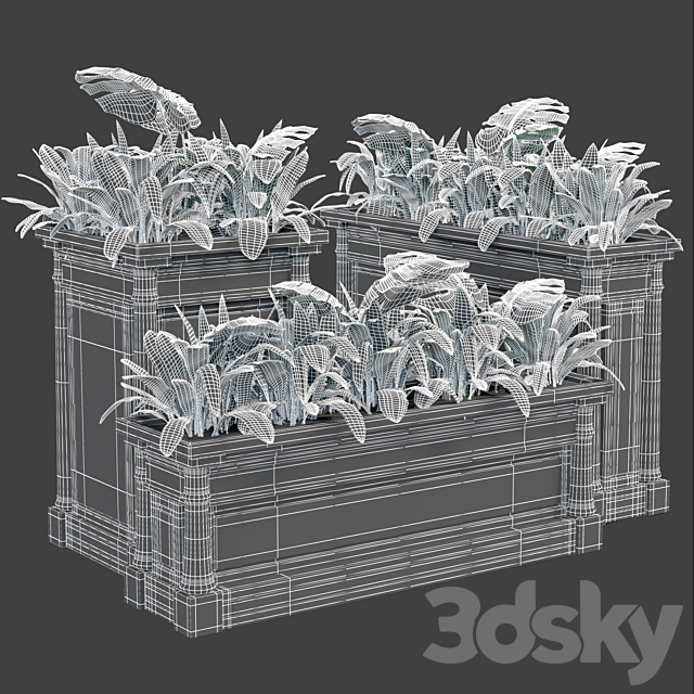 Planter set 1 3ds Max - thumbnail 3