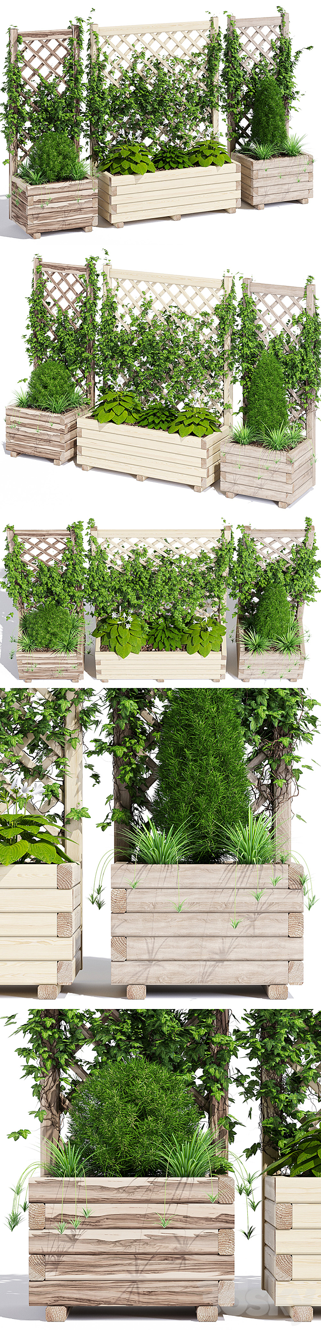 Planter with lattice 3DS Max Model - thumbnail 2