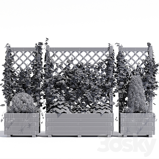 Planter with lattice 3DS Max Model - thumbnail 3