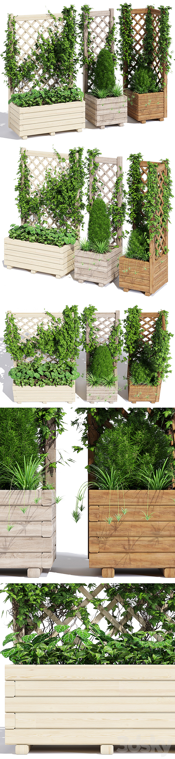 Planter with trellis 3DS Max - thumbnail 2