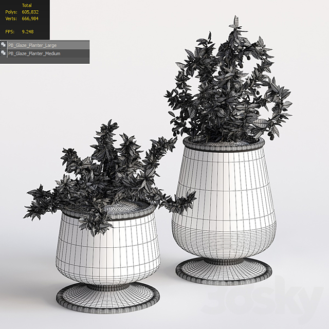 Pottery Barn_Reactive Glaze Planter 3DSMax File - thumbnail 3