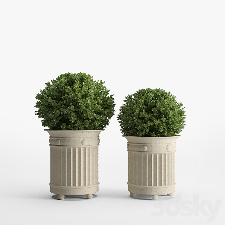 prescott planter set 3DS Max - thumbnail 2