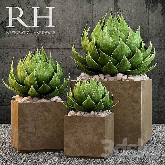 Restoration Hardware metera planter 3ds Max - thumbnail 1