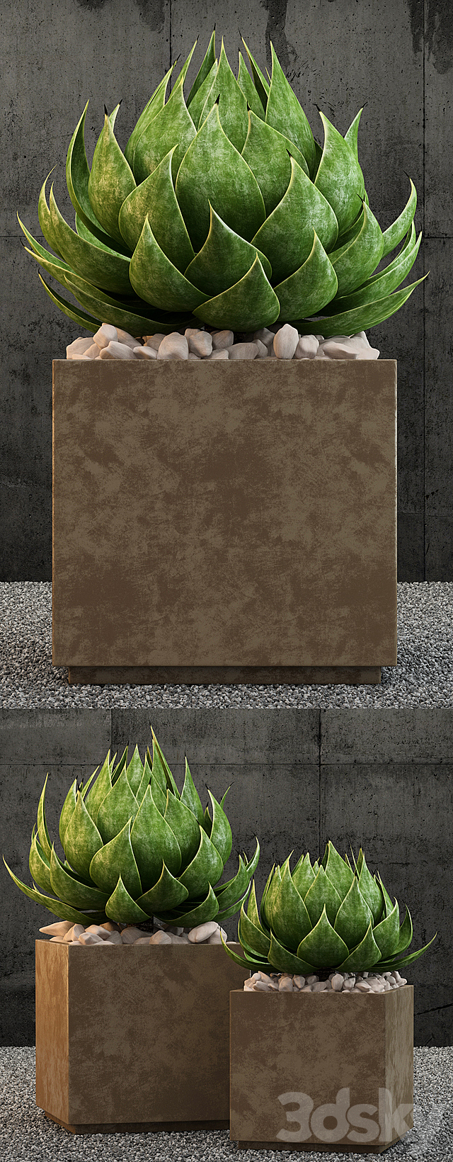 Restoration Hardware metera planter 3ds Max - thumbnail 2