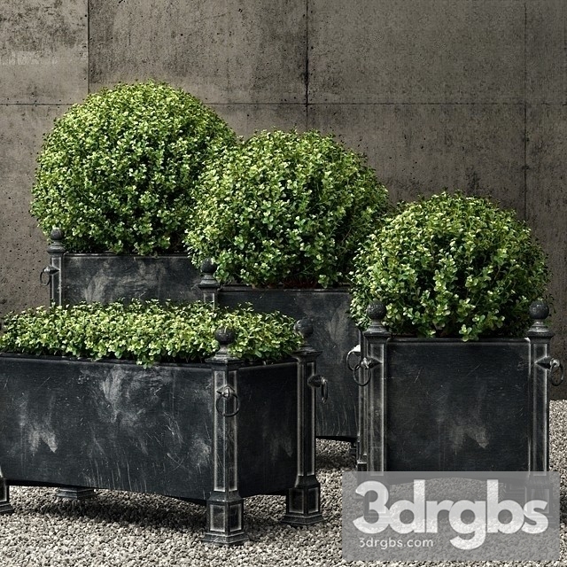 Restoration Hardware versailles weathered zinc planters 3dsmax Download - thumbnail 1