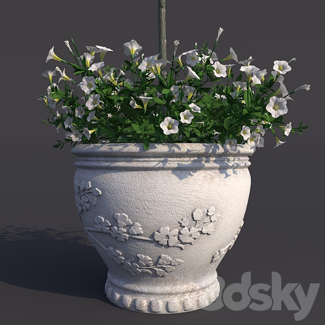 Rosa shtambovaya in a pot No. 2 3DS Max Model - thumbnail 3