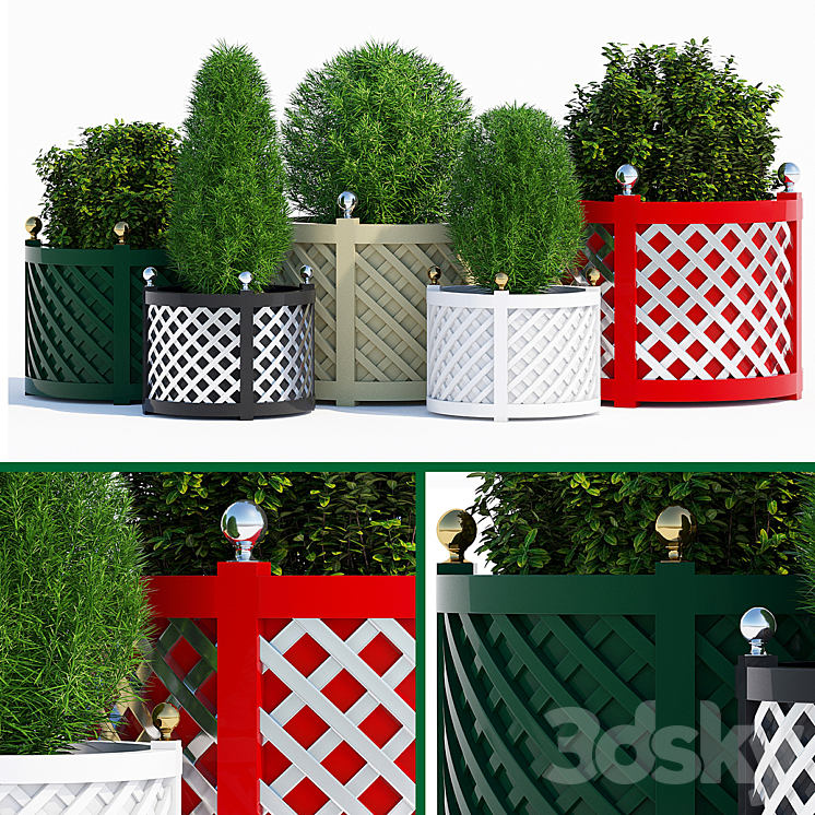 Round treillage planters 3DS Max - thumbnail 1