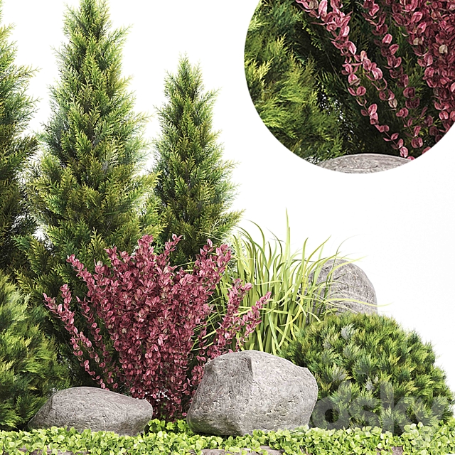 Set Plants 223 – Outdoor Garden 3DS Max Model - thumbnail 4