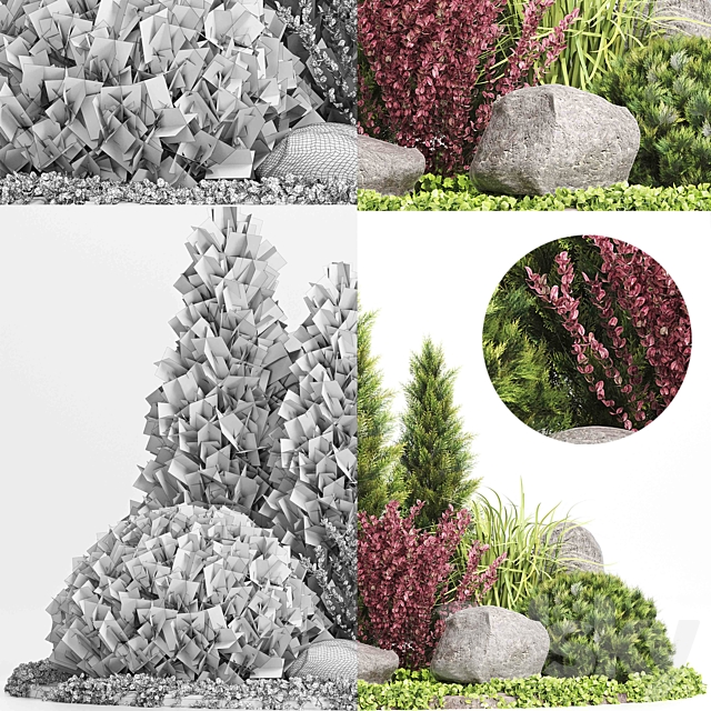 Set Plants 223 – Outdoor Garden 3DS Max Model - thumbnail 6