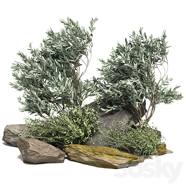 Stone + Bush Pack 7 3DSMax File - thumbnail 1