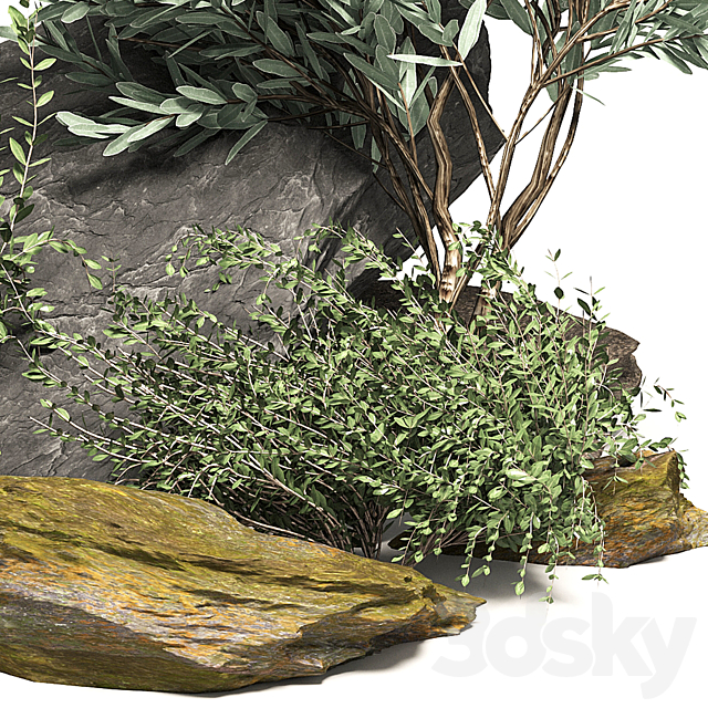 Stone + Bush Pack 7 3DSMax File - thumbnail 3