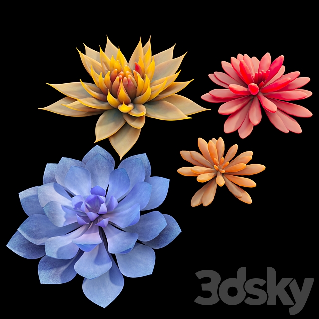 Succulent plants 02 3DS Max Model - thumbnail 3