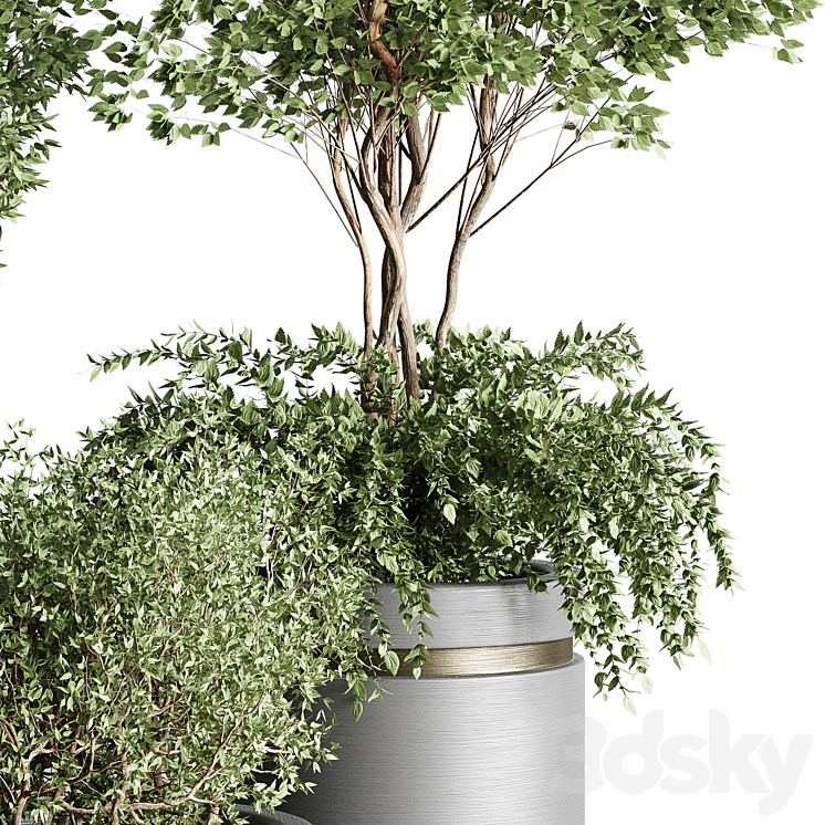 Tree pots and shrubs-bush collection 74 metal vase for outdoor indoor 3DS Max - thumbnail 2