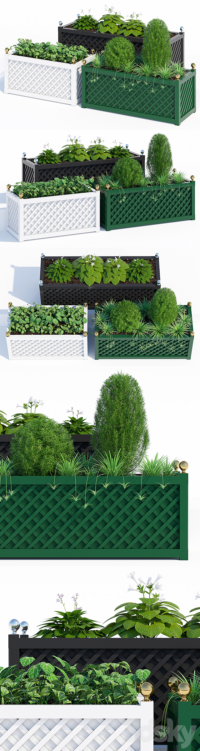 Treillage jardinieres 3DS Max Model - thumbnail 2