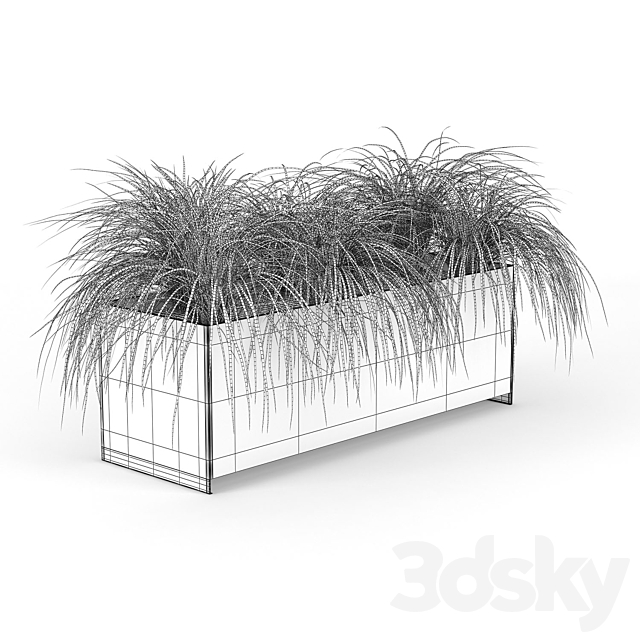 Twista Contemporary Modern Outdoor Planter Pot Grass 3DS Max Model - thumbnail 3