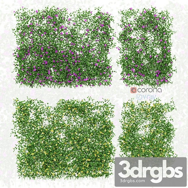 Wall of flowers on the grid - thumbnail 1