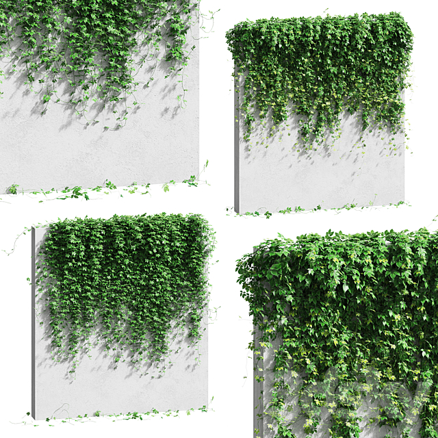 Wall with grape leaves 3dsMax Model - thumbnail 1