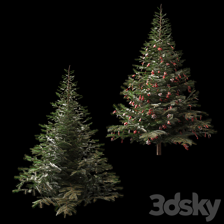 Christmas tree and Christmas tree 3DS Max Model - thumbnail 2