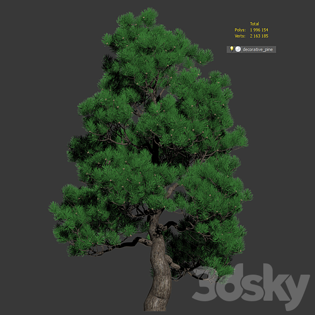 Decorative pine v2 3ds Max - thumbnail 3