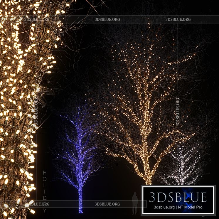 Holiday glowing trees 3DS Max - thumbnail 3