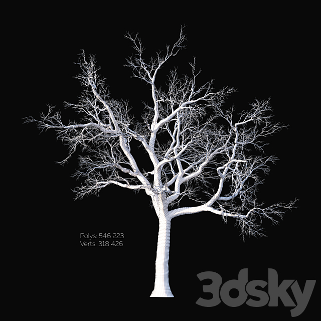 Oak frozen 3ds Max - thumbnail 2