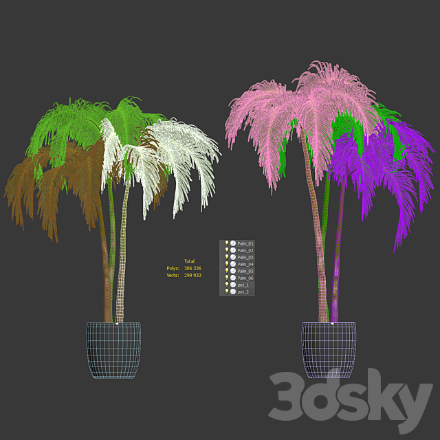 Palms in tubs. 6 models 3DSMax File - thumbnail 4