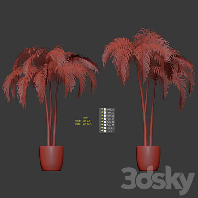 Palms in tubs. 6 models 3DSMax File - thumbnail 5