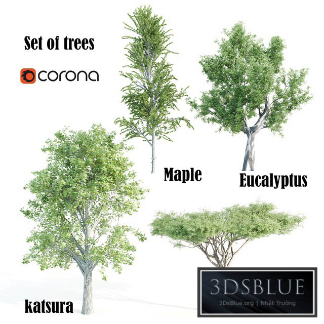 set of tree05 3DS Max - thumbnail 3