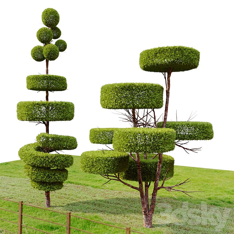 Topiary trees 3DS Max - thumbnail 2