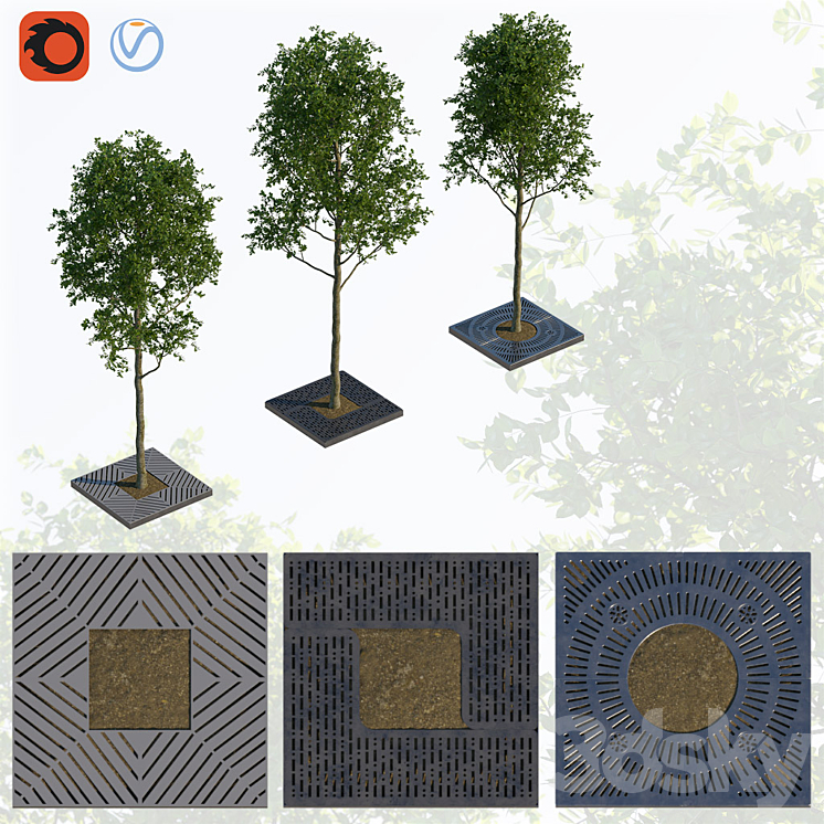 Trees and lattice 3DS Max - thumbnail 1