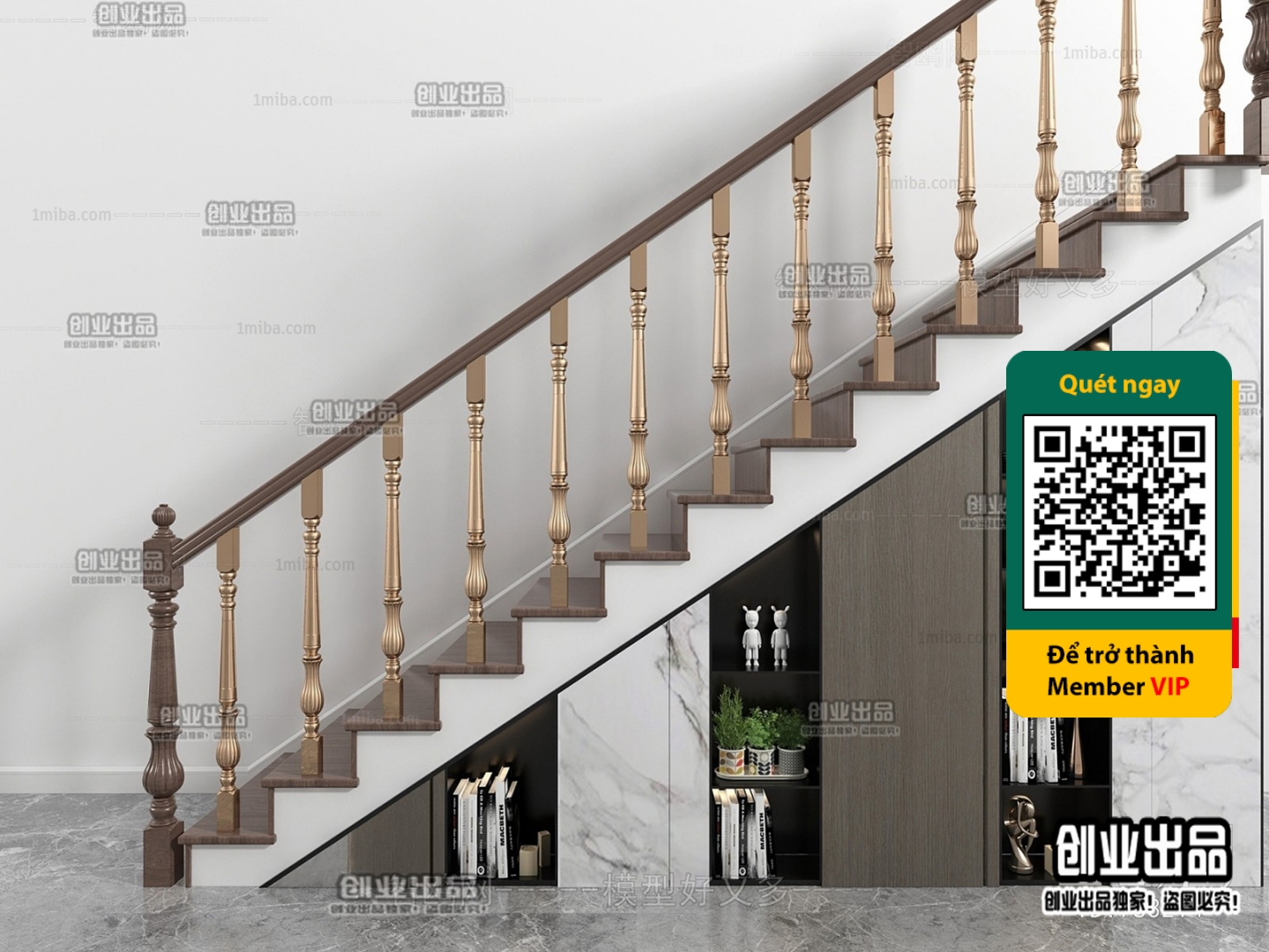 3DS MAX – STAIR – VRAY / CORONA – 3D MODEL – 4489 - thumbnail 1