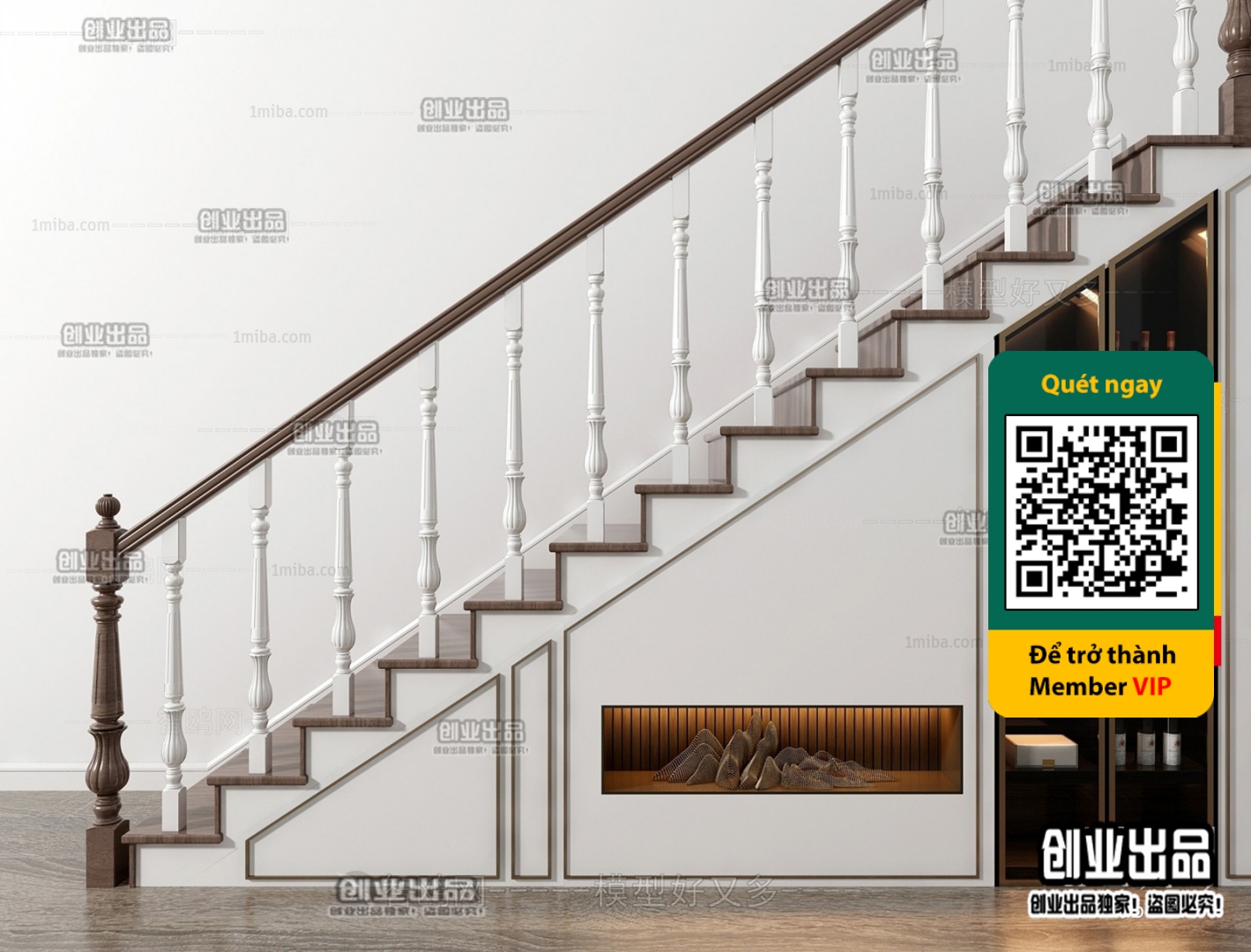 3DS MAX – STAIR – VRAY / CORONA – 3D MODEL – 4503 - thumbnail 1