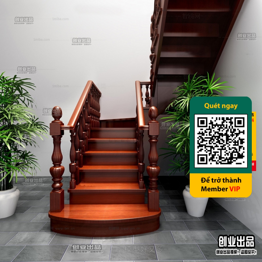 3DS MAX – STAIR – VRAY / CORONA – 3D MODEL – 4511 - thumbnail 1