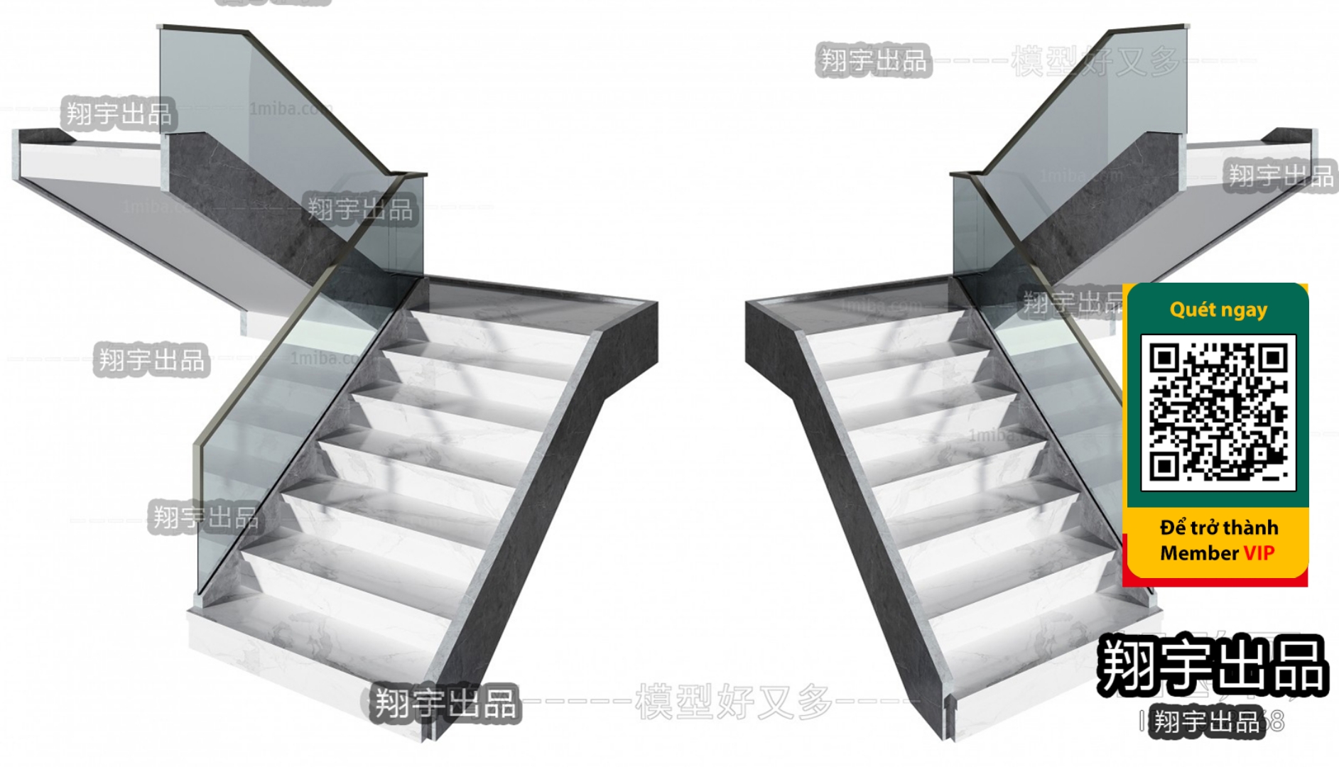 3DS MAX – STAIR – VRAY / CORONA – 3D MODEL – 4519 - thumbnail 1