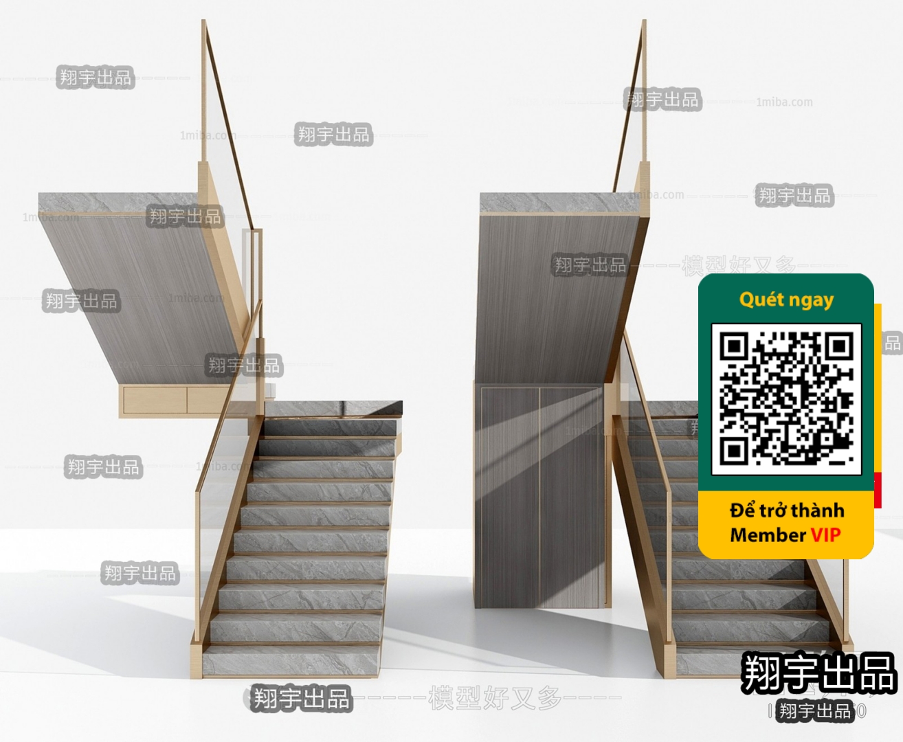 3DS MAX – STAIR – VRAY / CORONA – 3D MODEL – 4521 - thumbnail 1