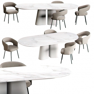 Dining Table Set – 3D – 007 - thumbnail 1