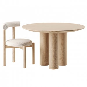 Dining Table Set – 3D – 010 - thumbnail 1