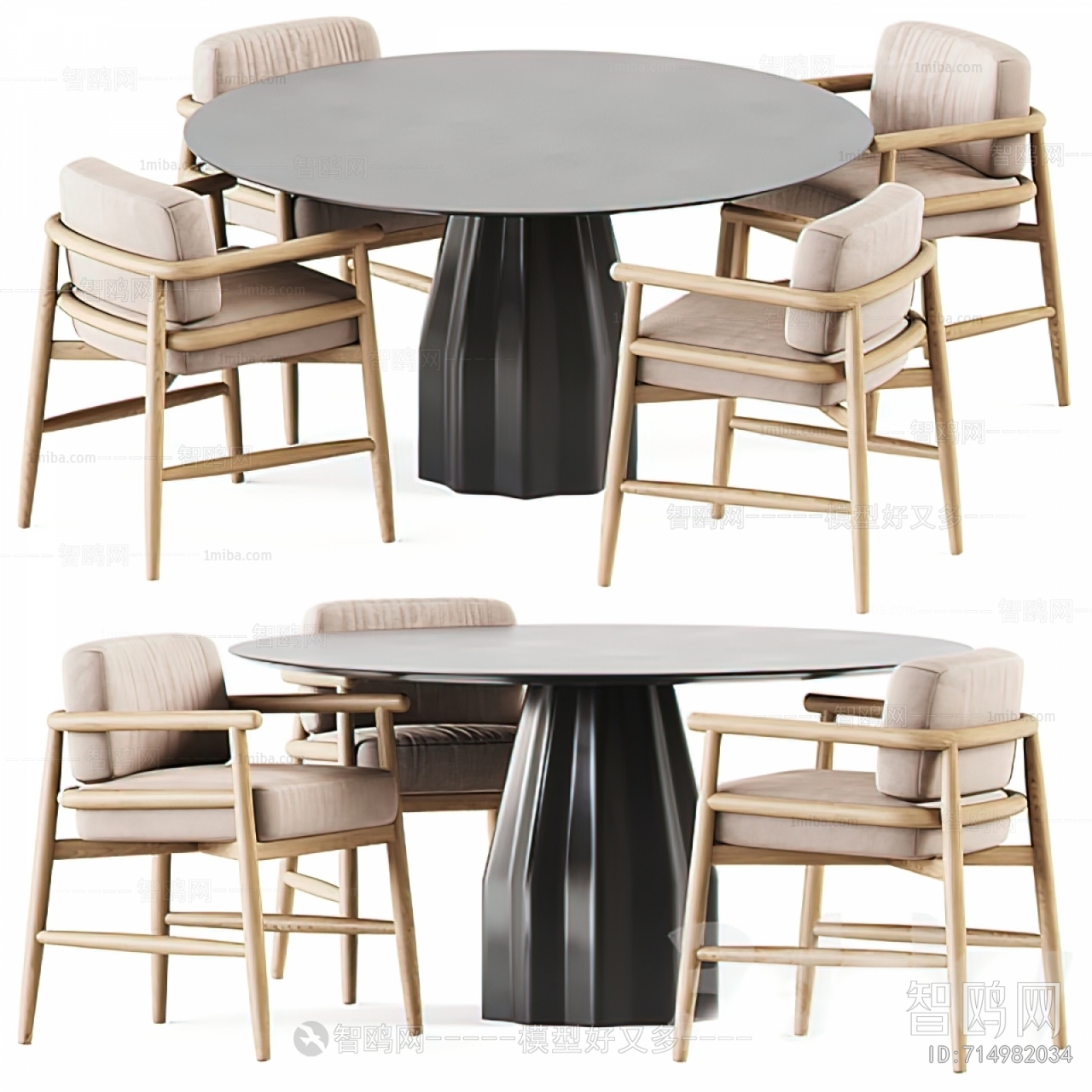 Dining Table Set – 3D – 024 - thumbnail 1