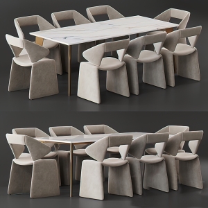 Dining Table Set – 3D – 026 - thumbnail 1