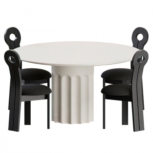 Dining Table Set – 3D – 029 - thumbnail 1