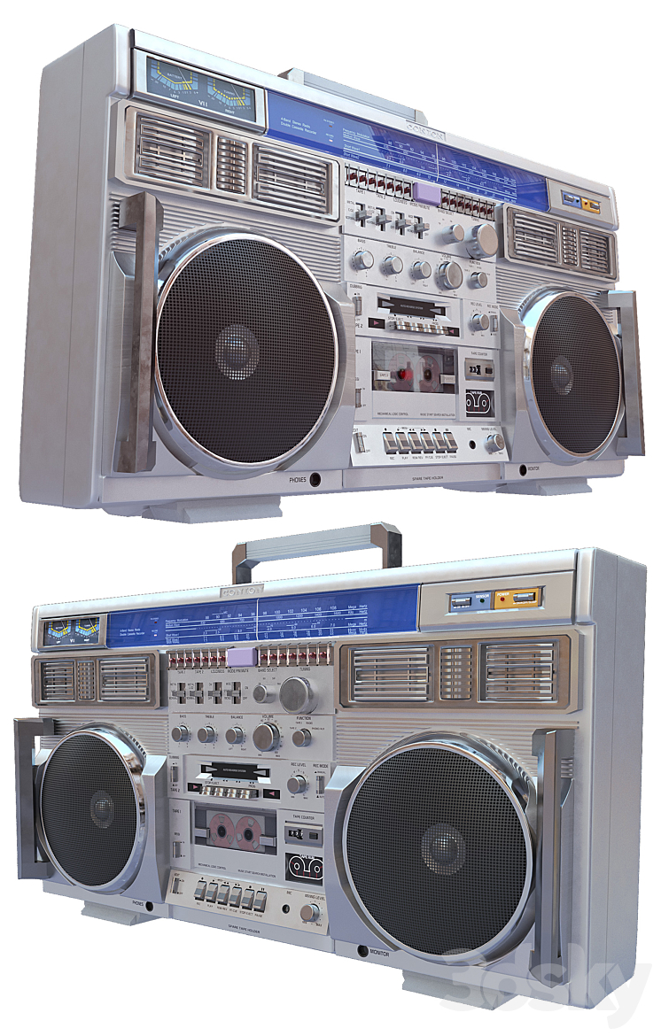 3D Retro Boombox Conion C-100F 3DS Max - thumbnail 2