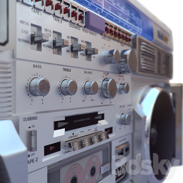 3D Retro Boombox Conion C-100F 3DSMax File - thumbnail 4