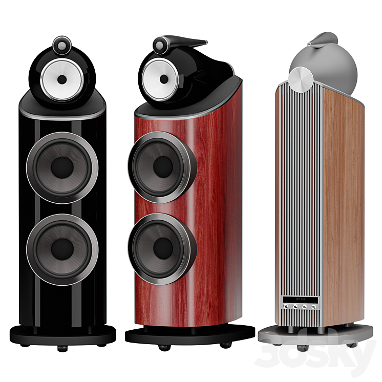 801 D4 Tower Speaker 3DS Max Model - thumbnail 1