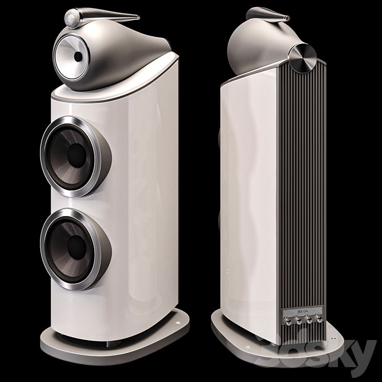 801 D4 Tower Speaker 3DS Max Model - thumbnail 2