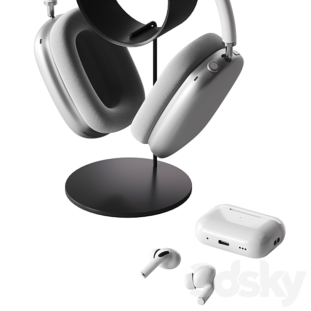 Apple AirPods Max Set 3ds Max - thumbnail 3