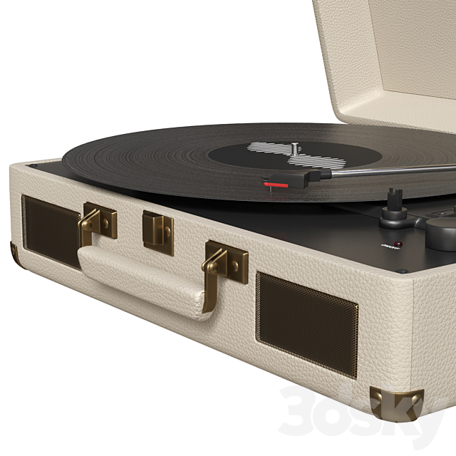 Cream Crosley Cruiser Vinyl Turntable 3DS Max Model - thumbnail 3