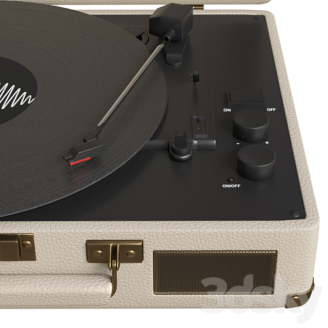 Cream Crosley Cruiser Vinyl Turntable 3DS Max Model - thumbnail 4